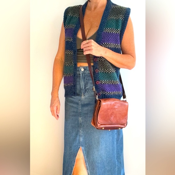 Vintage Sweater Vest by The Italian Mob Grandpa Sweater Unisex L 90’s Vintage - Picture 3 of 15